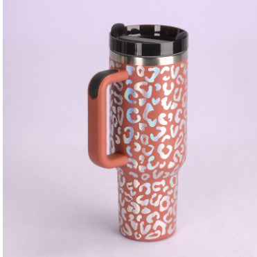 40 Oz Insulated Tumbler with Handle & Straw – Spill-Proof Stainless Steel Mug for Travel, Gym, & Office